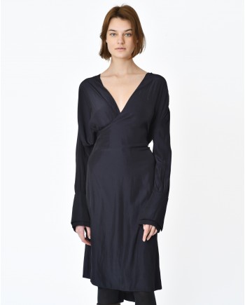 Robe faux portefeuille bleu marine foncé Lanvin 