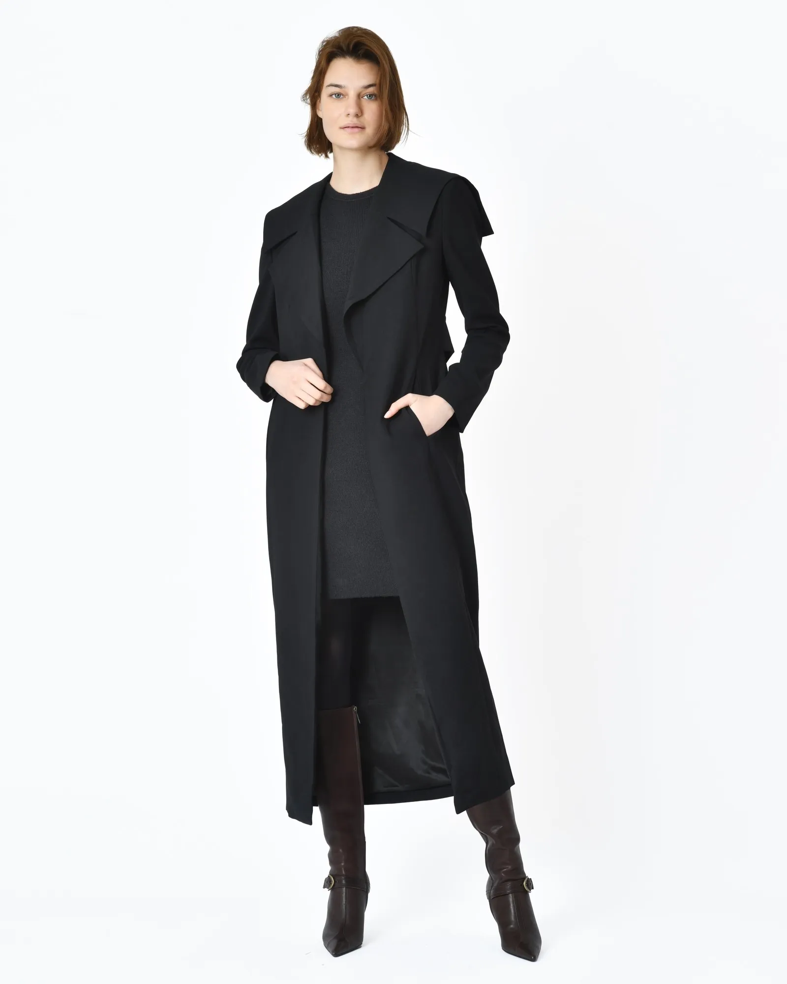 Manteau noir col marin Misha Collection 