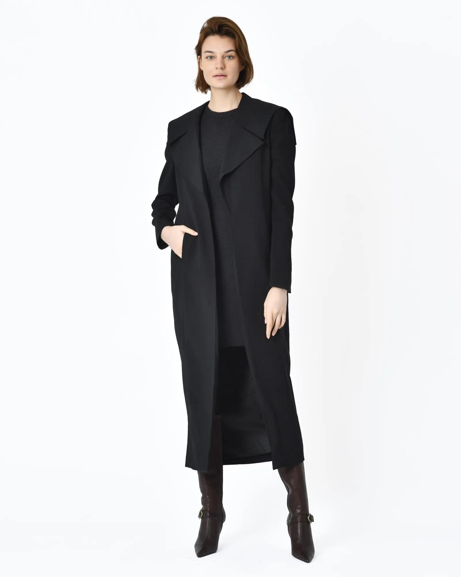 Manteau noir col marin Misha Collection 