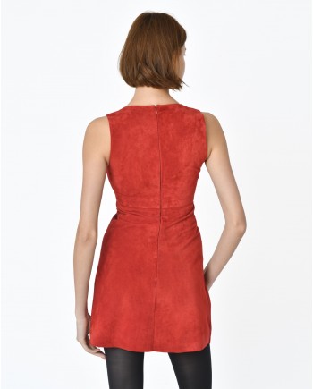 Robe cuir rouge terre Plein Sud 