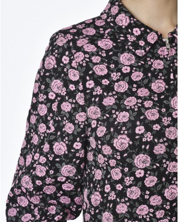 Robe noir motif à fleurs roses Blumarine 