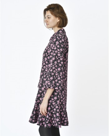 Robe noir motif à fleurs roses Blumarine 