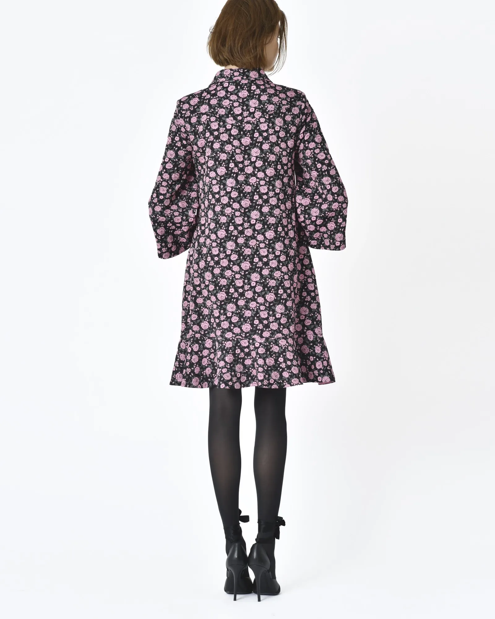 Robe noir motif à fleurs roses Blumarine 