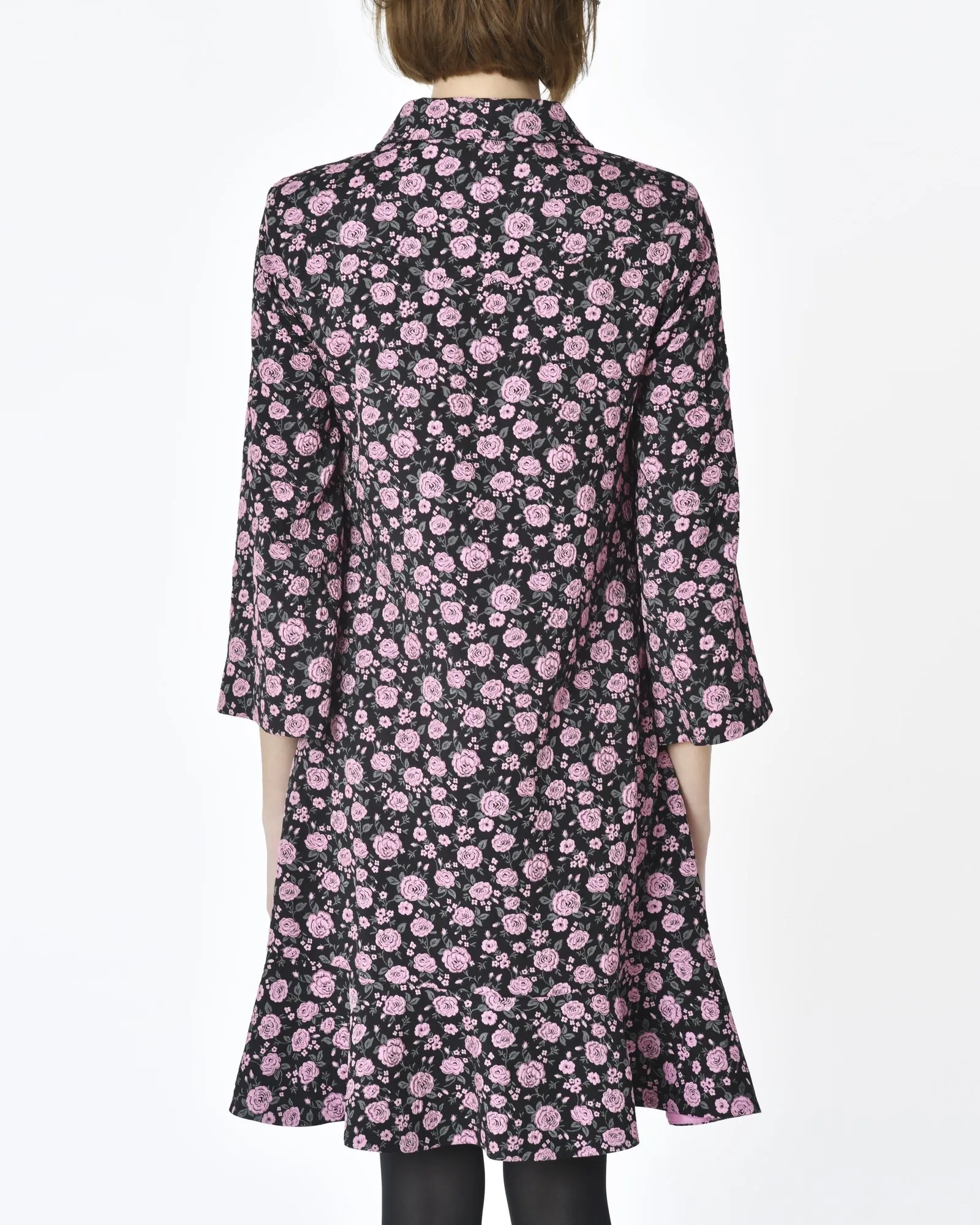 Robe noir motif à fleurs roses Blumarine 