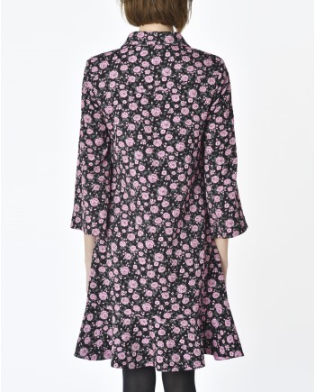 Robe noir motif à fleurs roses Blumarine 