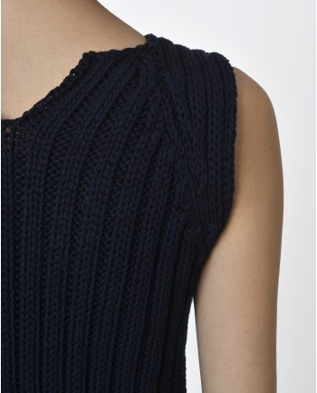 Pull bleu marine crochet  Maison Flâneur 