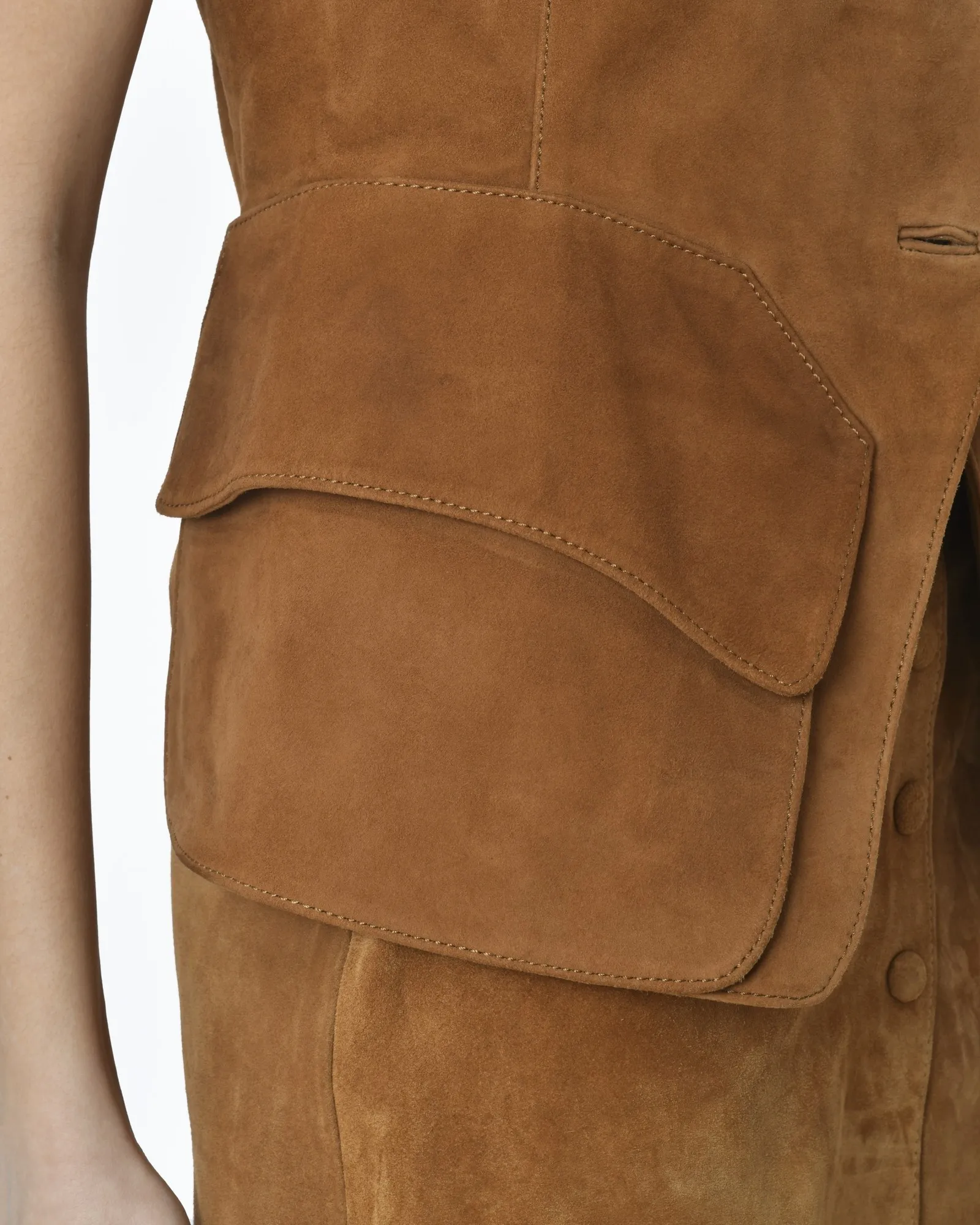 Gilet en cuir camel La Dovitch 