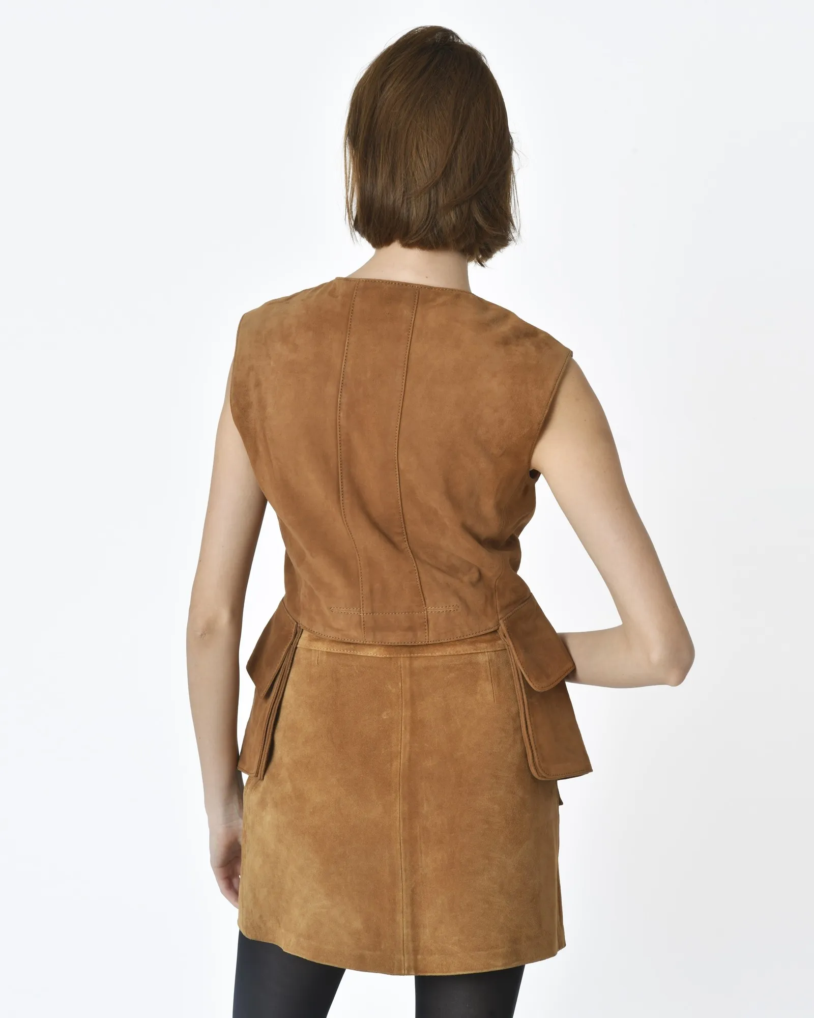 Gilet en cuir camel La Dovitch 