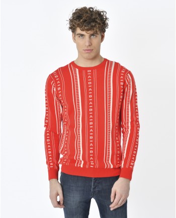 Sweat rouge à motif linéaire A B Scotch & Soda 