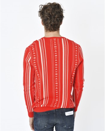 Sweat rouge à motif linéaire A B Scotch & Soda 