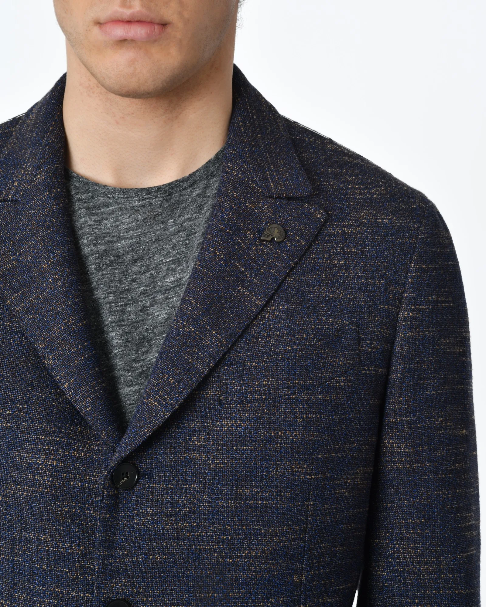 Veste blazer tissus texturé bleu Gabriele Pasini 