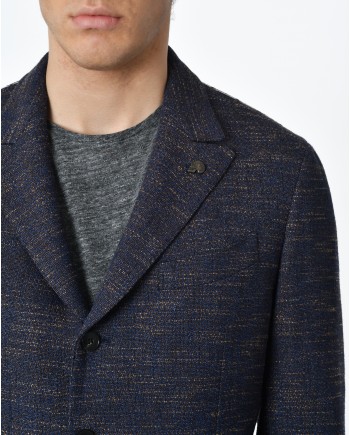 Veste blazer tissus texturé bleu Gabriele Pasini 