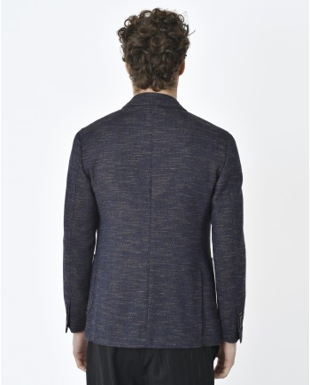 Veste blazer tissus texturé bleu Gabriele Pasini 