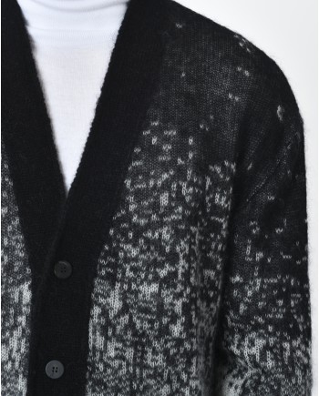 Cardigan noir blanc Isabel Benenato 