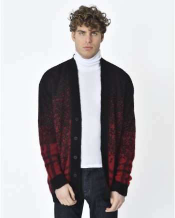 Cardigan noir rouge Isabel Benenato 