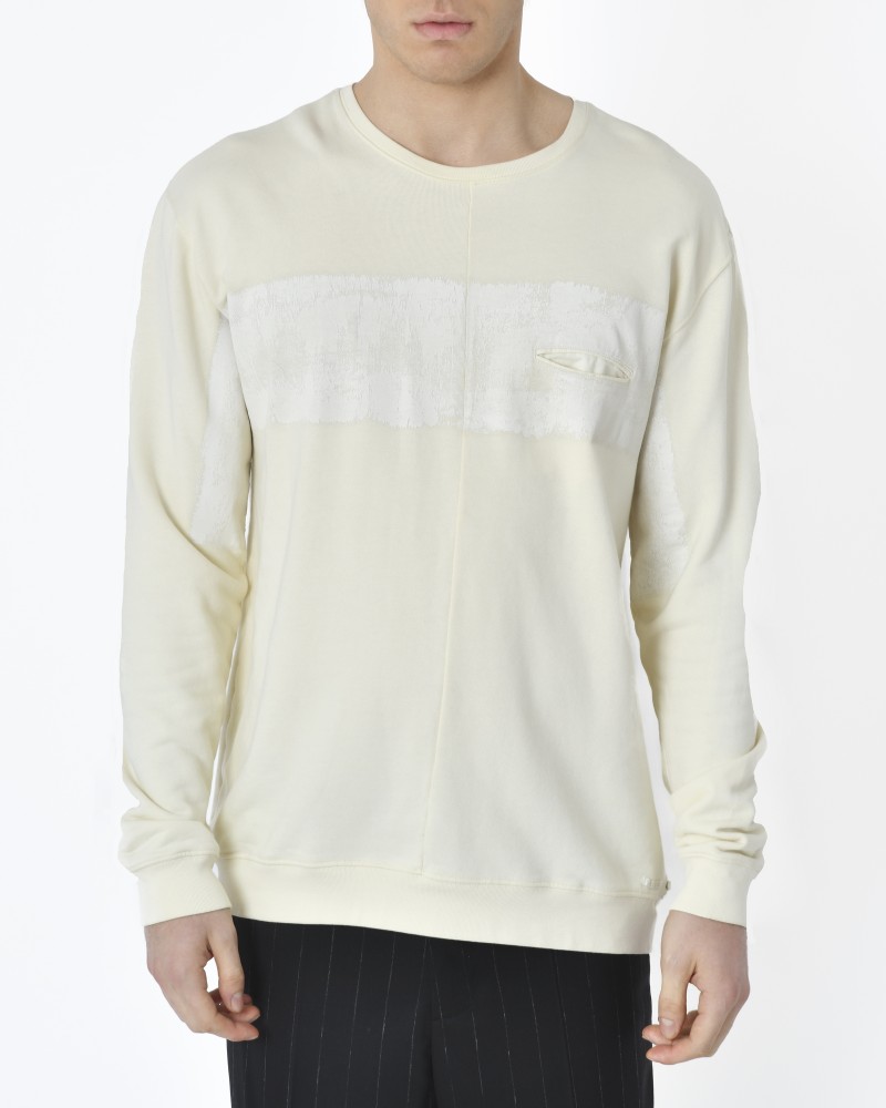 Sweat beige avec rayure blanche Scotch & Soda 