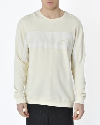 Sweat beige avec rayure blanche Scotch & Soda 