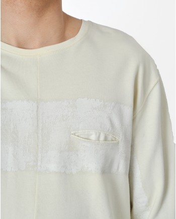 Sweat beige avec rayure blanche Scotch & Soda 