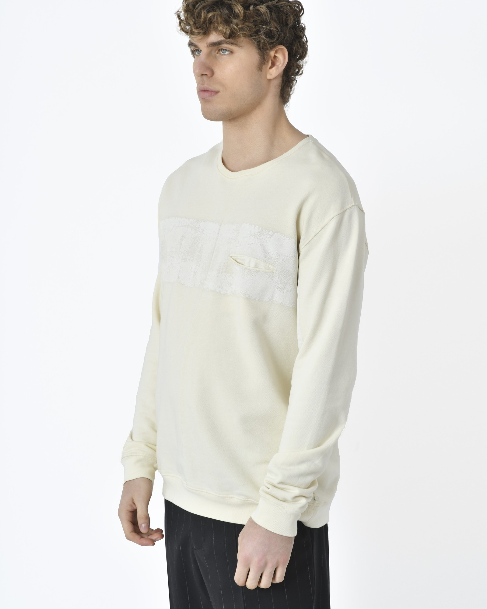 Sweat beige avec rayure blanche Scotch & Soda 