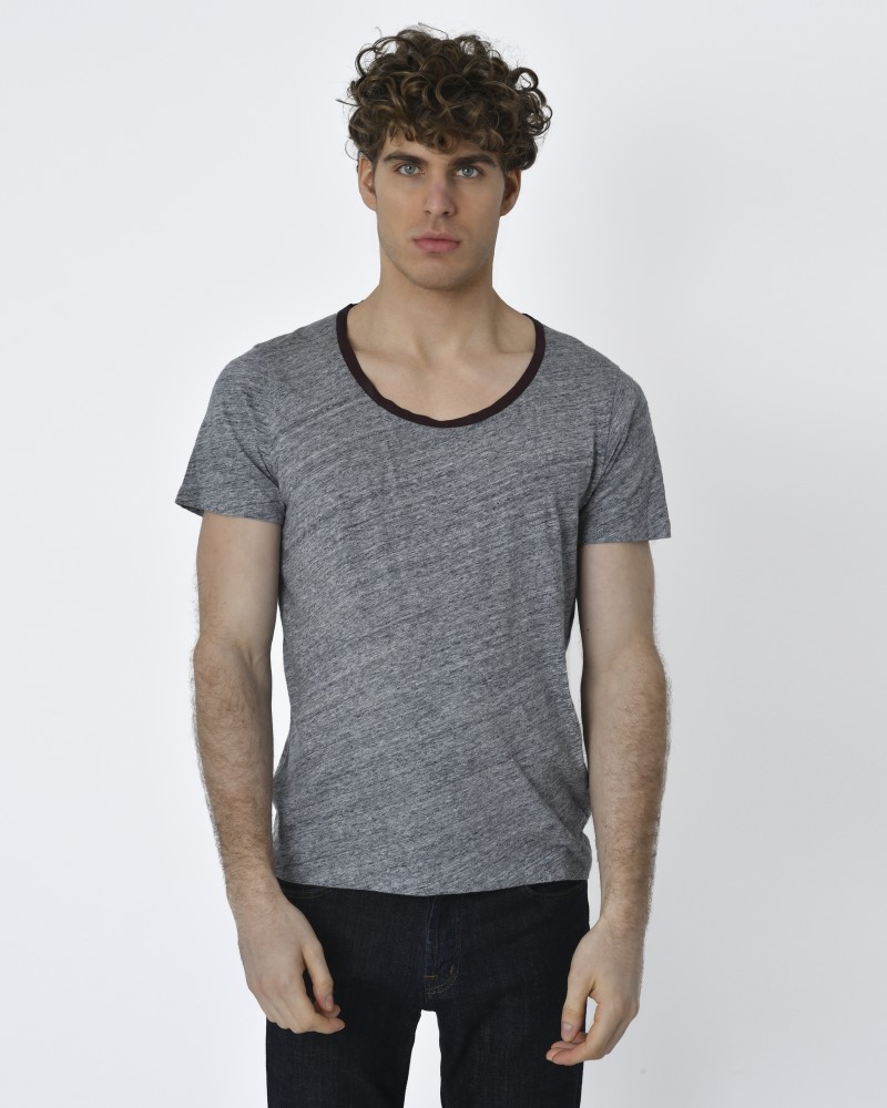 T-shirt manches courte gris Ltj 