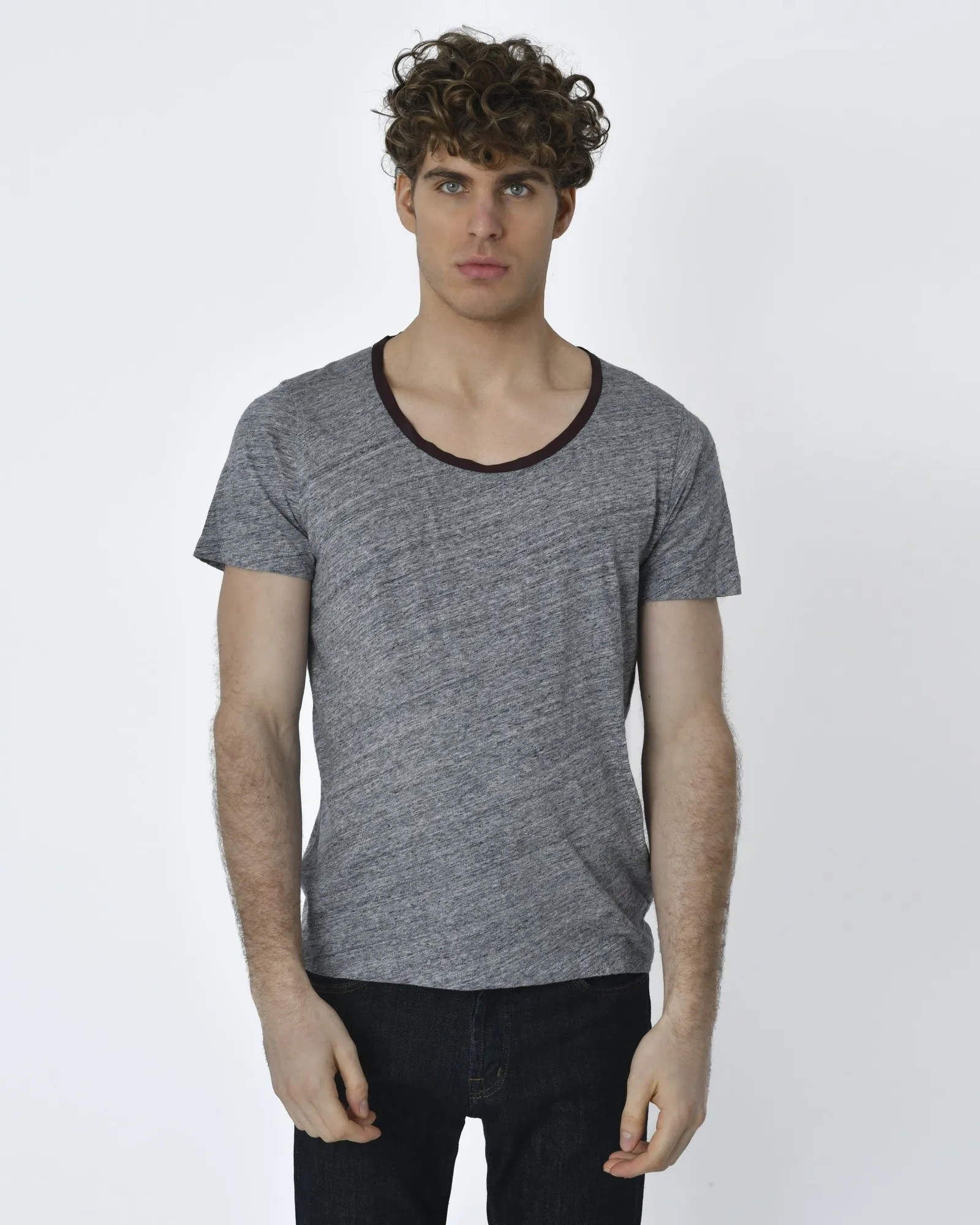 T-shirt manches courte gris Ltj 