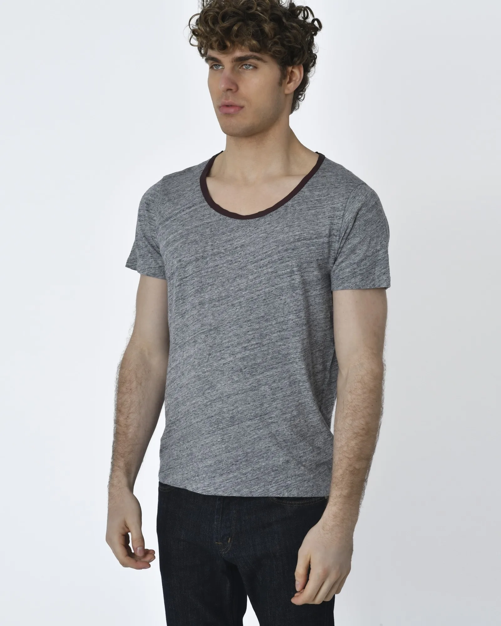 T-shirt manches courte gris Ltj 