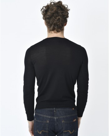 Pull maille noir V Vneck 