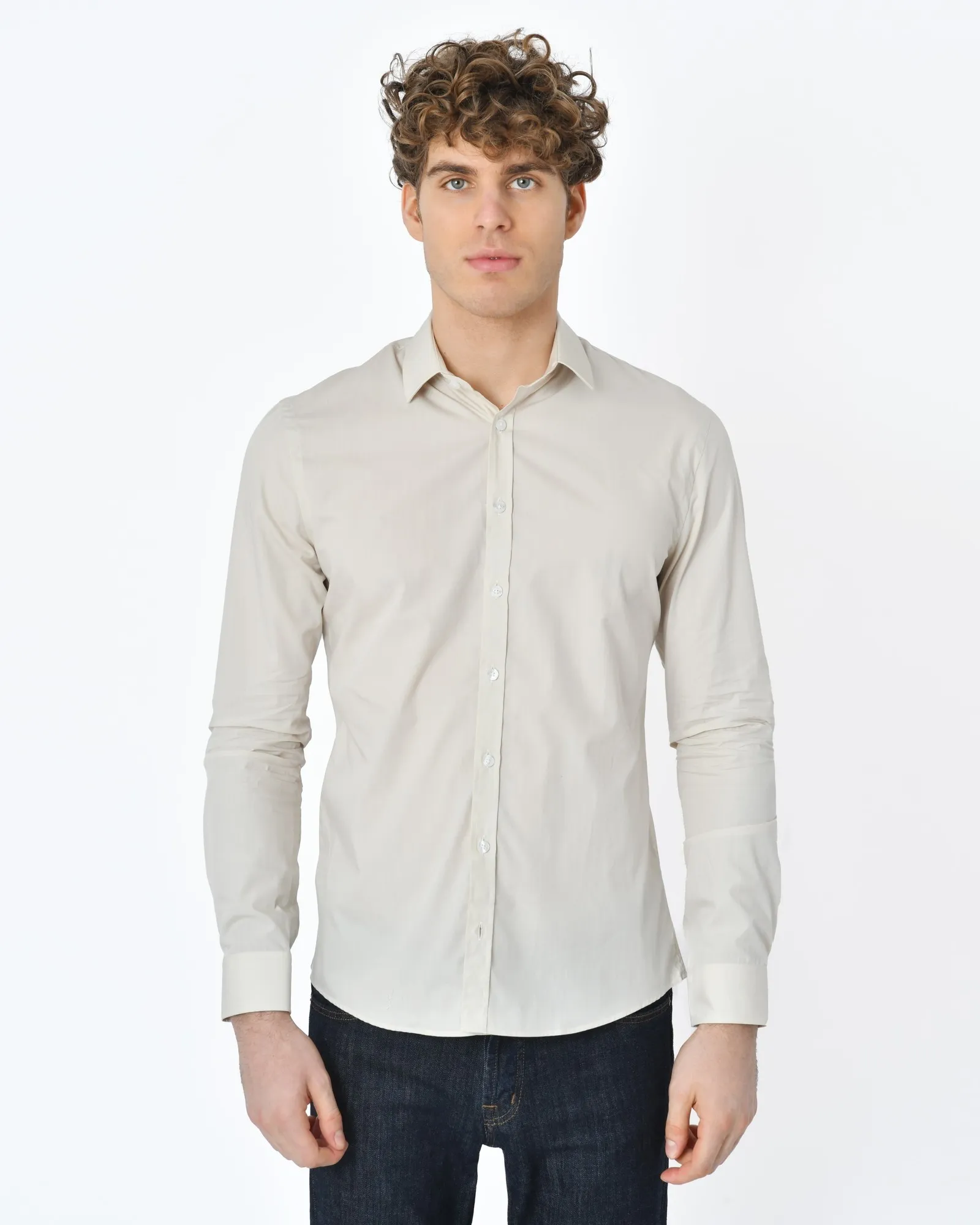 Chemise beige uni Les Hommes 