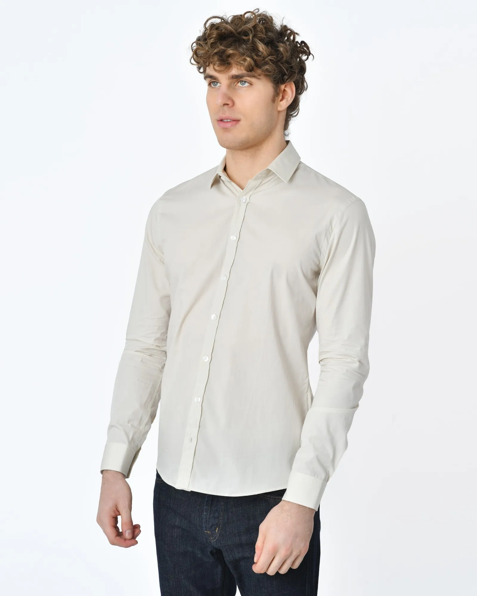 Chemise beige uni Les Hommes 