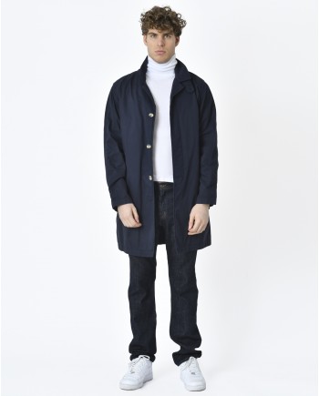 Manteau en coton bleu navy Breuer 