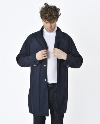 Manteau en coton bleu navy Breuer 