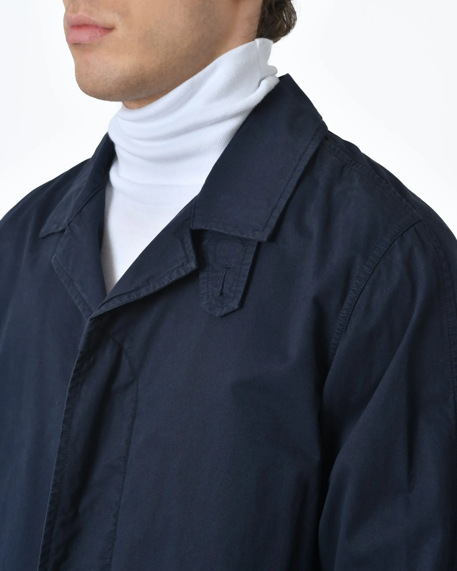 Manteau en coton bleu navy Breuer 