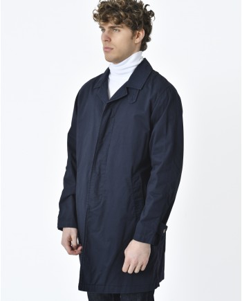 Manteau en coton bleu navy Breuer 