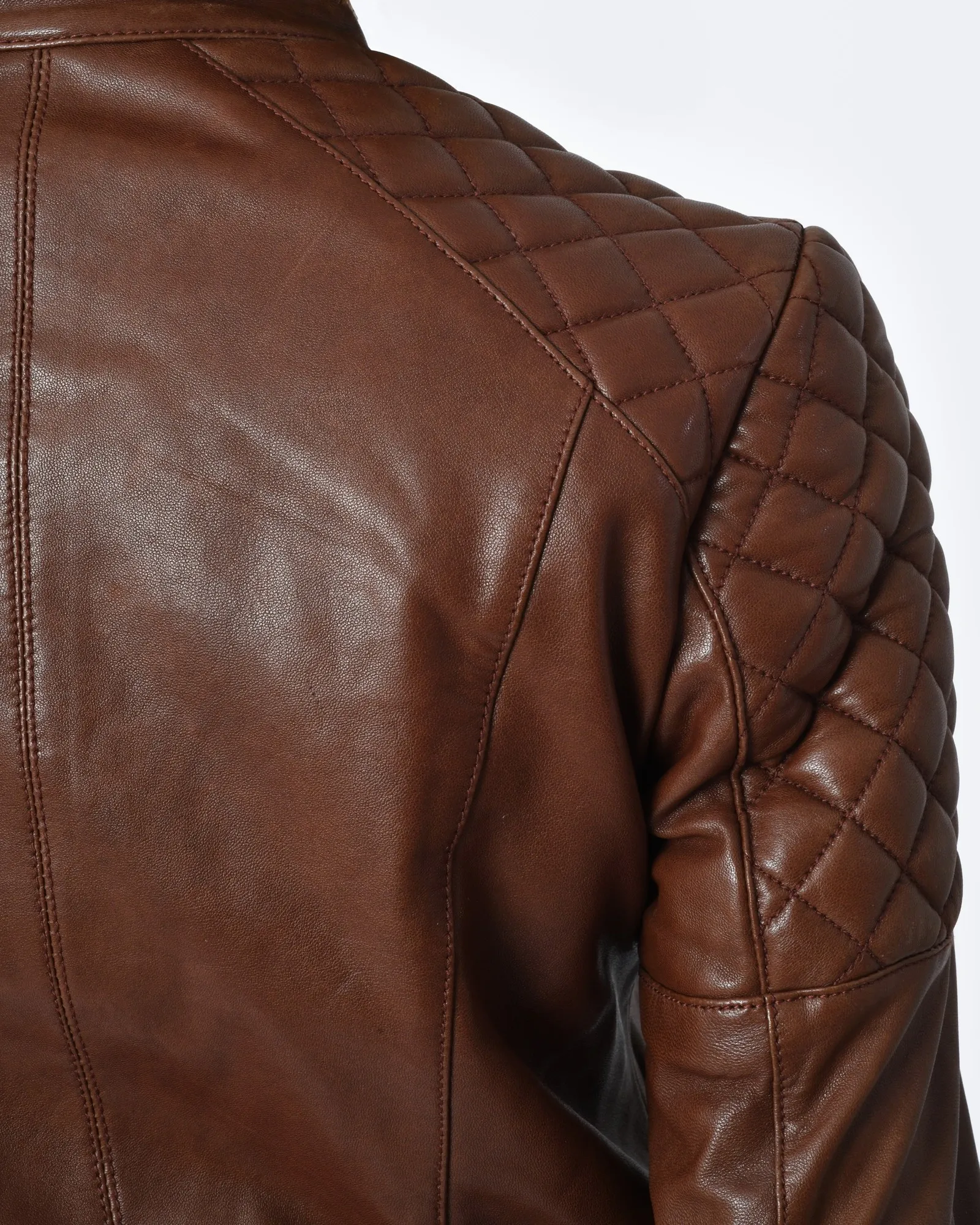 Veste cuir marron Plein Sud 