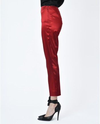 Pantalon d'ensemble satin rouge Clips 