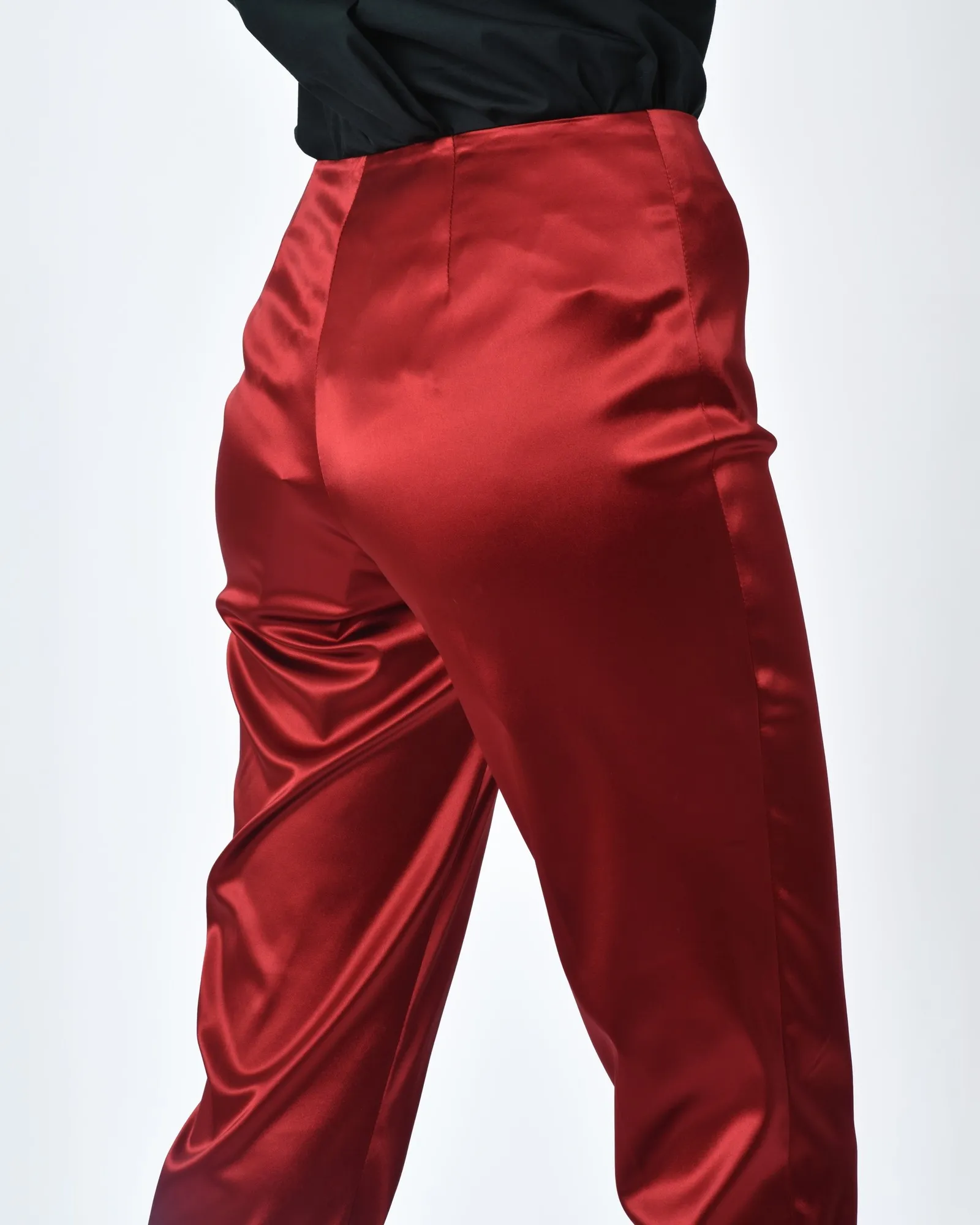 Pantalon d'ensemble satin rouge Clips 