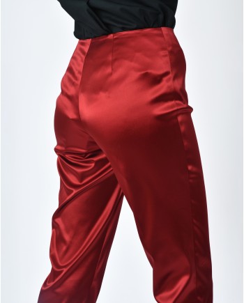 Pantalon d'ensemble satin rouge Clips 