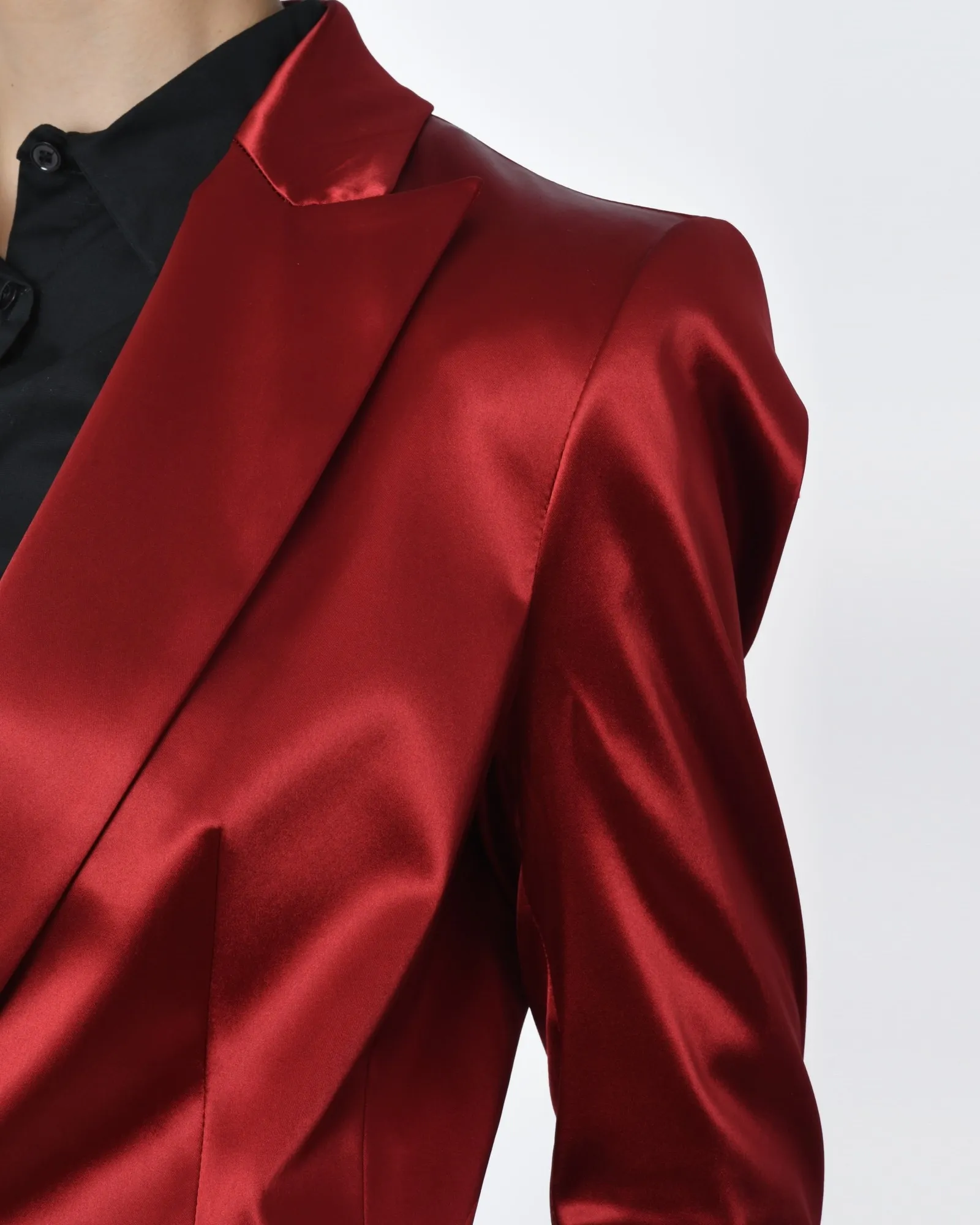 Veste d'ensemble satin rouge Clips 