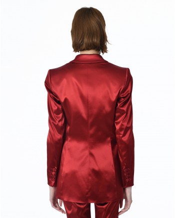 Veste d'ensemble satin rouge Clips 