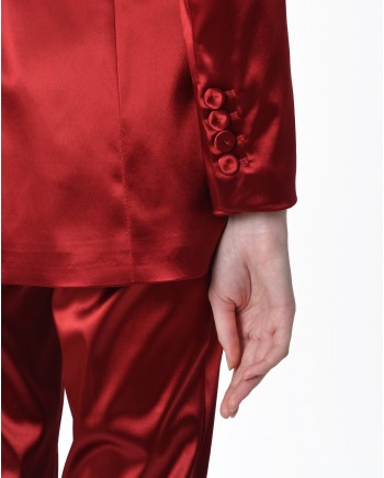 Veste d'ensemble satin rouge Clips 