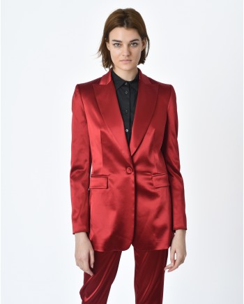 Veste d'ensemble satin rouge Clips 