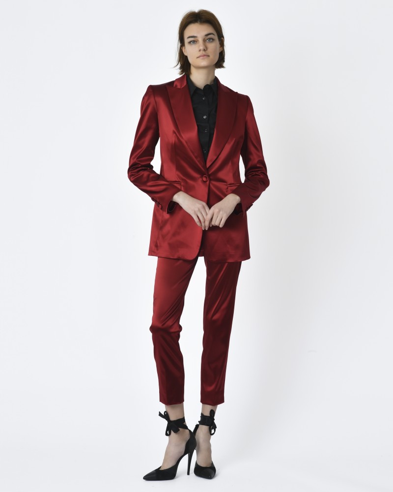 Veste d'ensemble satin rouge Clips 