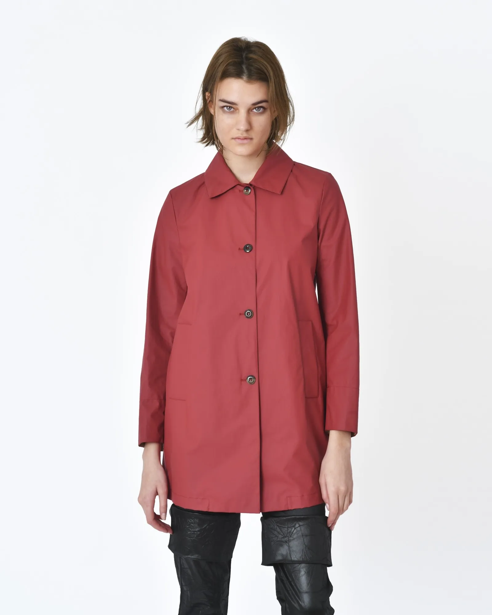 Manteau ciré rouge bordeaux Palto 