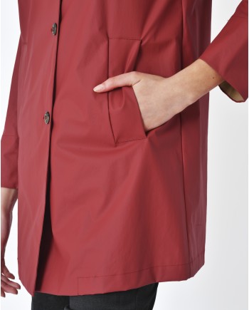 Manteau ciré rouge bordeaux Palto 