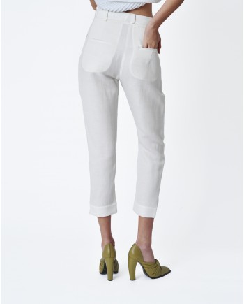 Pantalon blanc Isabel Benenato 