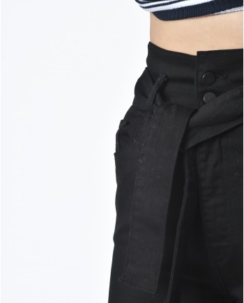 Pantalon denim noir à ceinture  Dl1961 