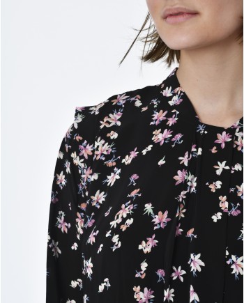 Robe noir motif dégradé de fleurs Idano 