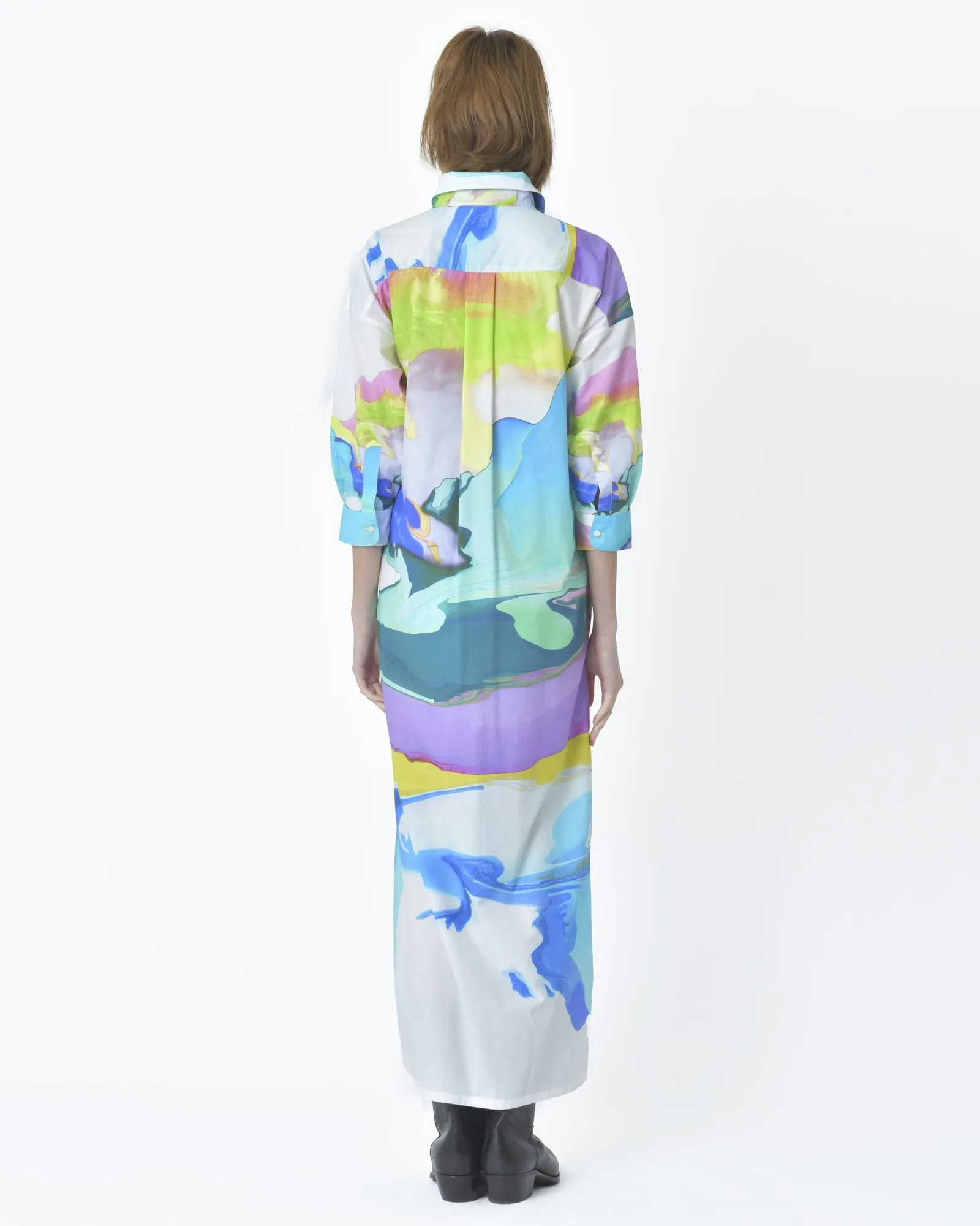 Robe chemisier motif abstrait  Sara Roka 