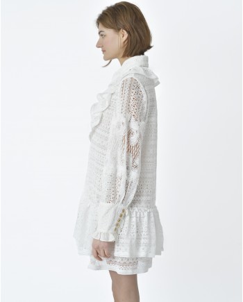 Robe courte blanche Edward Achour 