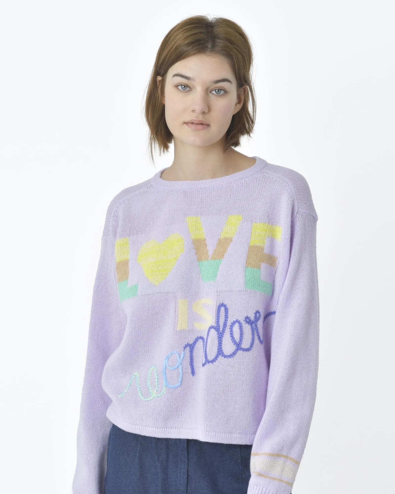 Pull-over "Love is wonder" violet Forte Forte 